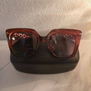 SS1 - Salvatore Ferragamo Chic Brown Sunglasses with gold detail on stems